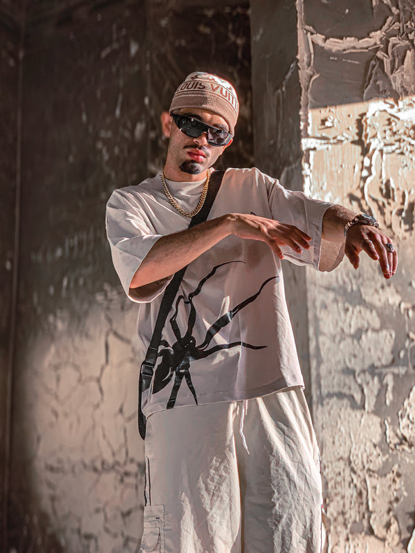 spider t-shirt Beige